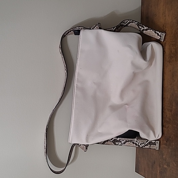 Nine West Black & Cream Shoulder Bag with Snake Print Strap - Picture 2 of 16